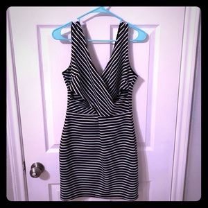 Black & White Crisscross Mini Dress